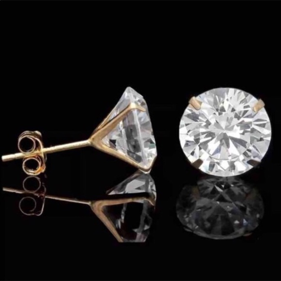 .50Ct Brilliant Diamond 14K Gold Martini Studs - Picture 3 of 4
